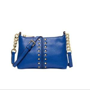 Michael Kors STUD ASTOR LEATHER CROSSBODY Royal Blue